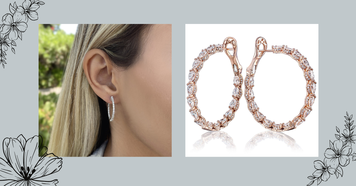 Diamond Hoop Earrings for Women - Perfect Gift