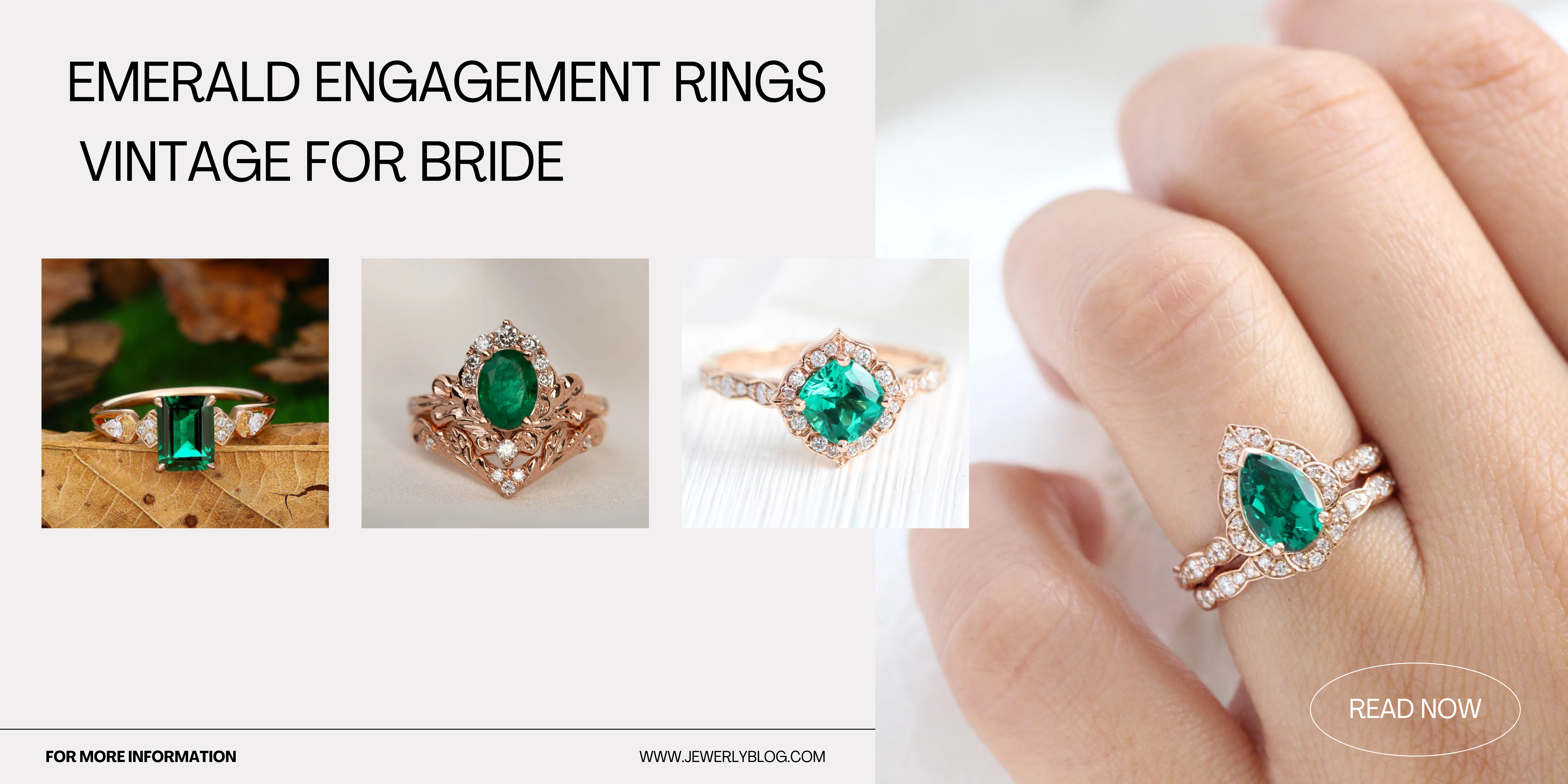 Emerald Engagement Rings Vintage for Bride