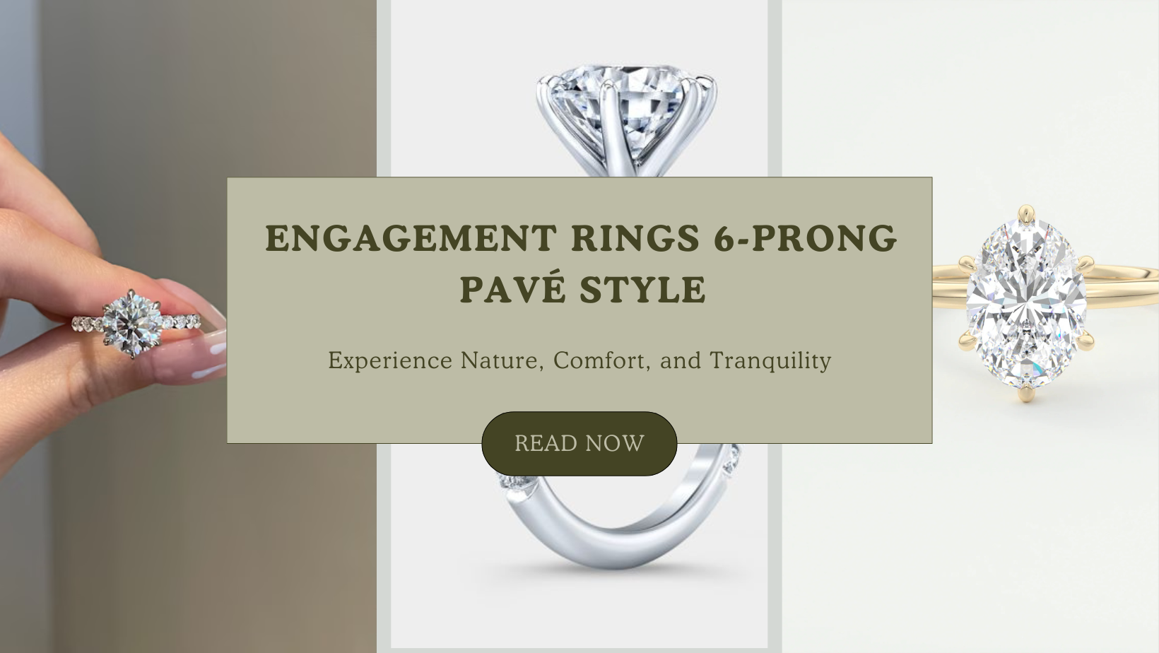 Engagement Rings 6-Prong Pavé Style