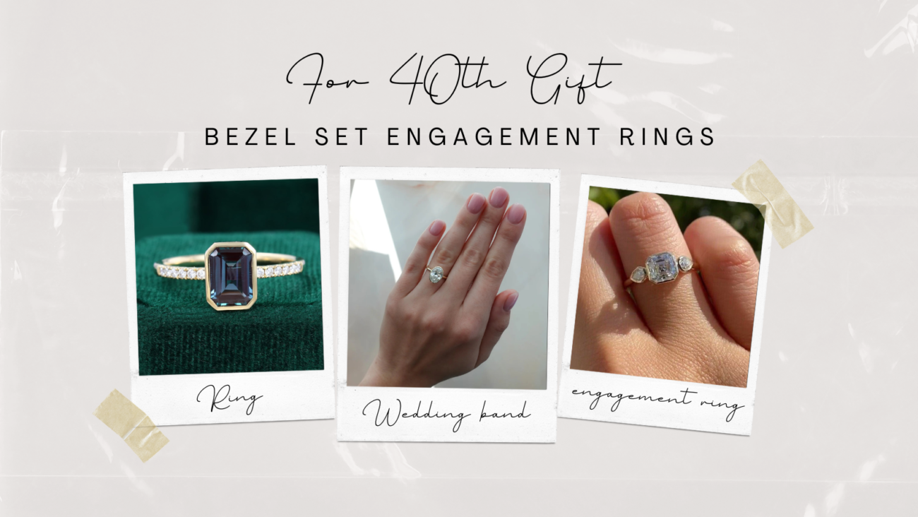 Bezel Set Engagement Rings For 40th Gift