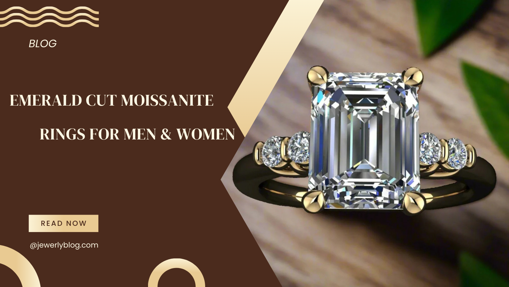 Emerald Cut Moissanite Rings for Men & Women